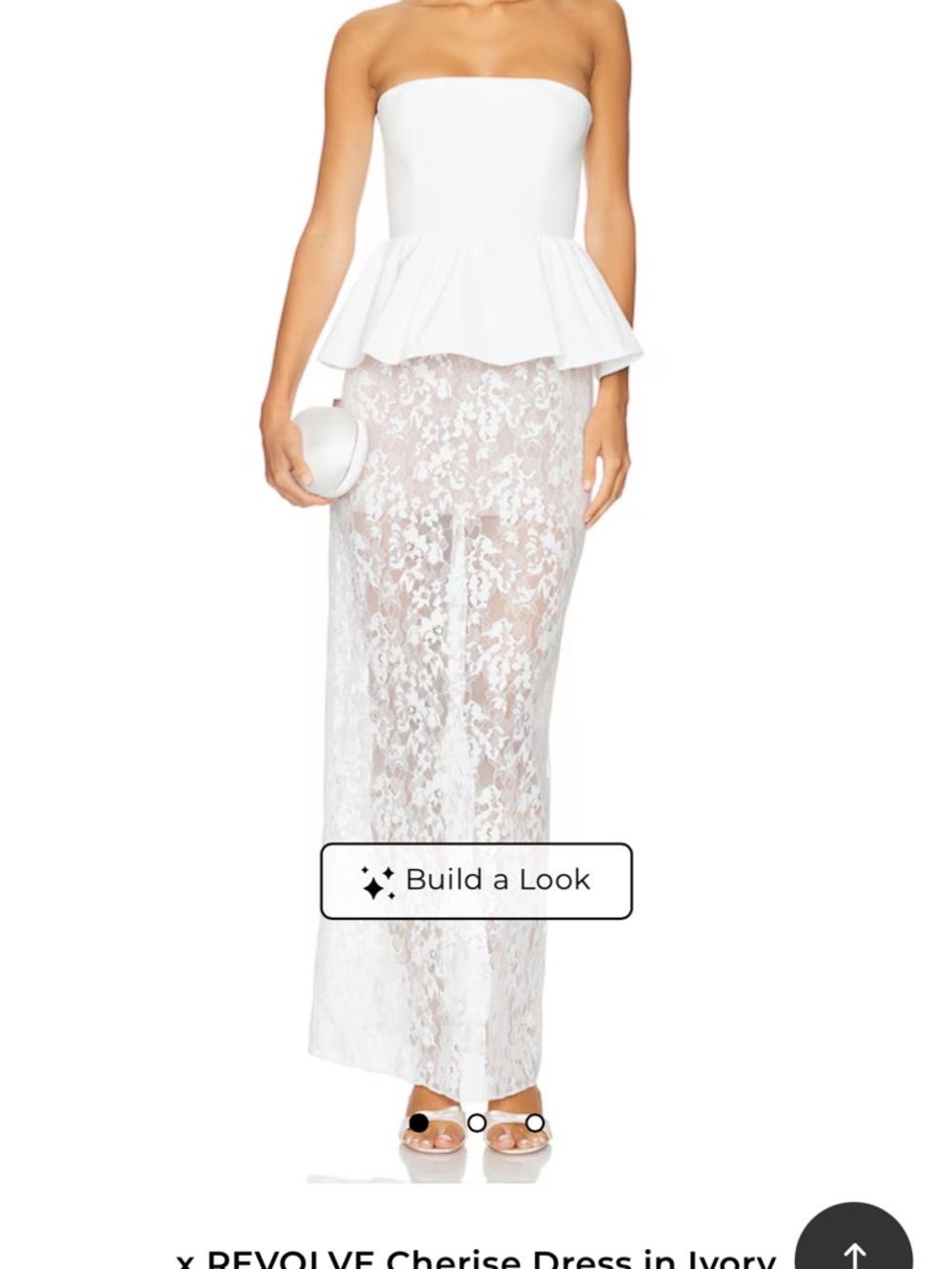 Amanda Uprichard - Strapless Peplum Lace Maxi Dress in Ivory